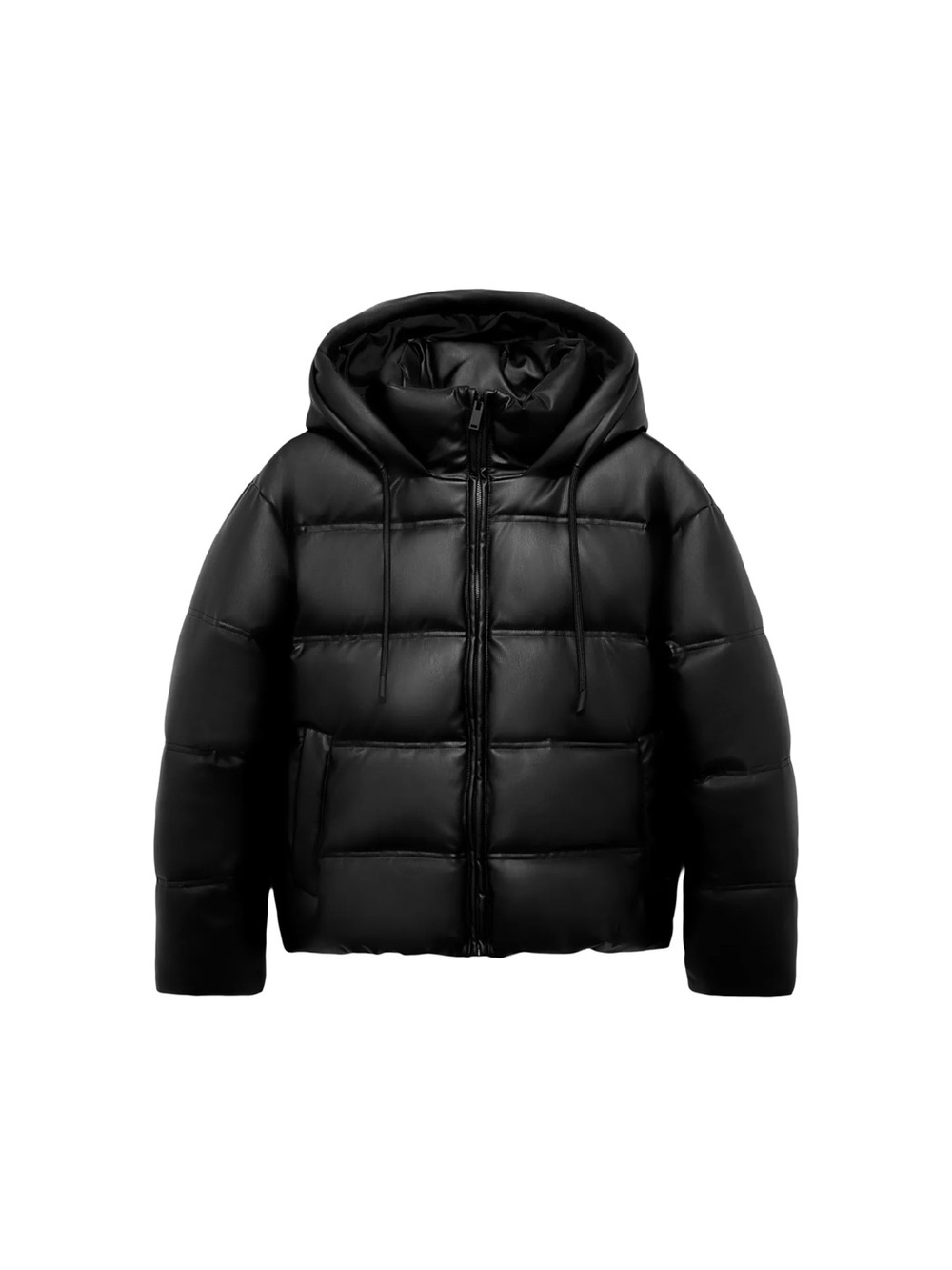 ZARA FAUX LEATHER EFFECT WATER REPELLENT WINDPROOF
PUFFER ANORAK
